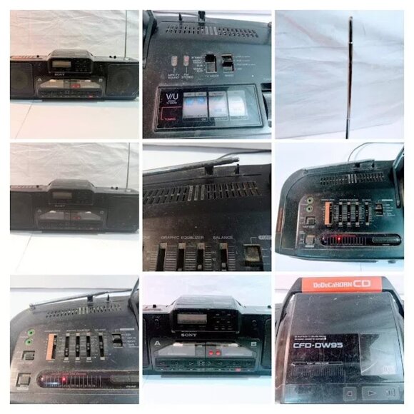 Sony CFD-DW95 DoDeCaHORN CD Vintage Boombox 1987 Rare JP Model Repair Junk - Picture 12 of 13